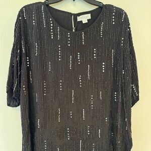 Velvet by Graham & Spencer Black Sequin Blouse